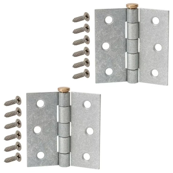 2-PK Everbilt 3-1/2 in. Galvanized Broad Utility Hinges, NIP + Free Shipping - Picture 1 of 4